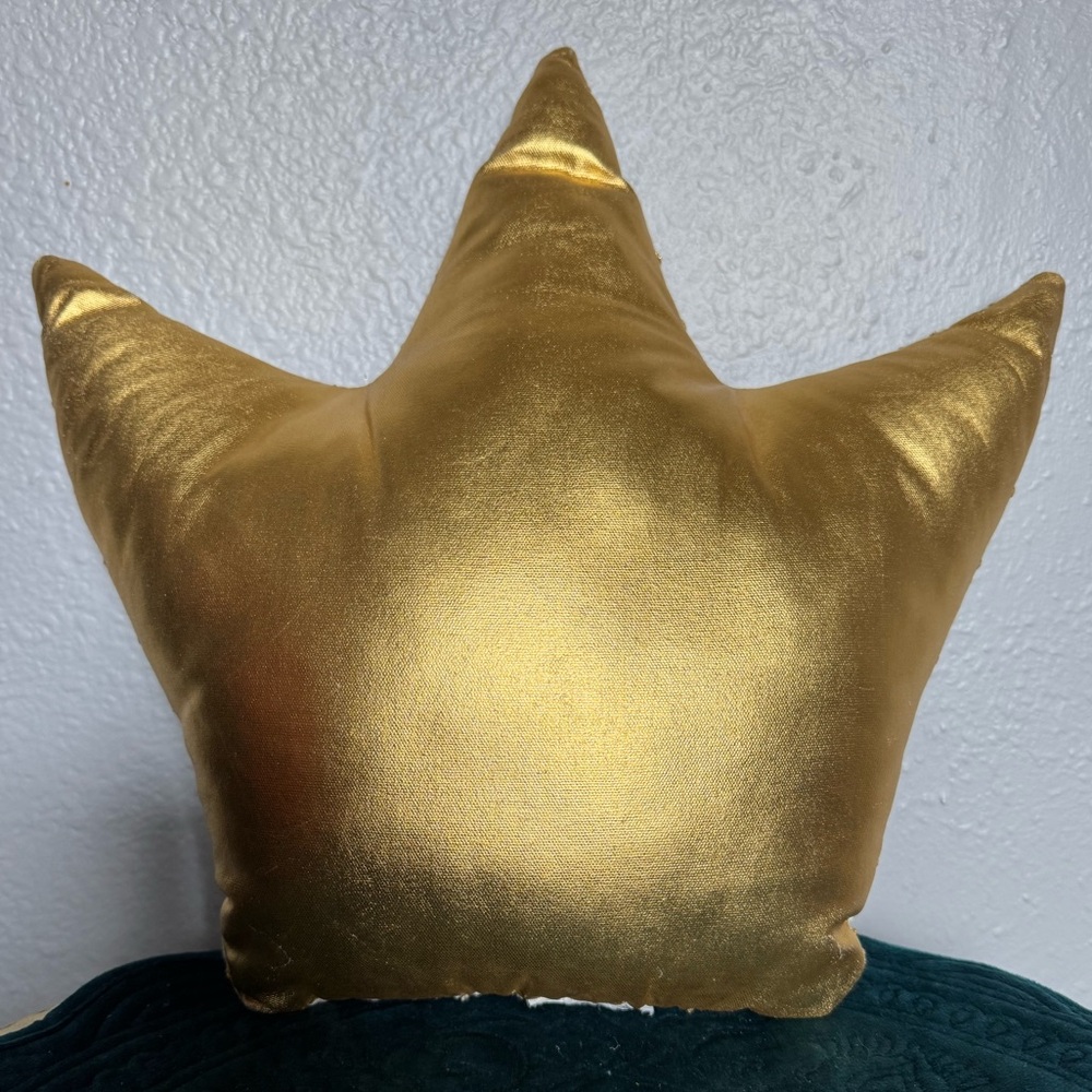 Gold and Cream Crown Pillow - Picture 2 of 3